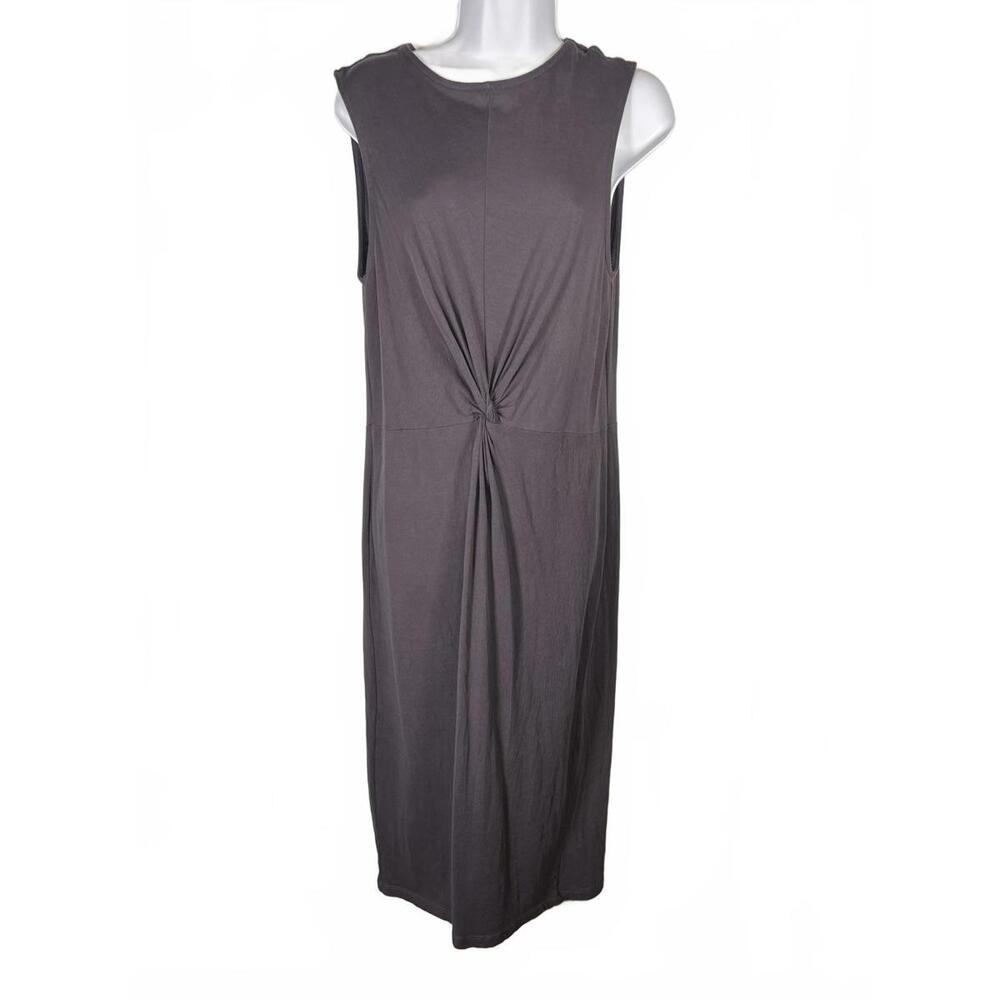 Ming Modern Minimalist A / Mango Twist-Front Midi Dress/Resort Ready Size 10